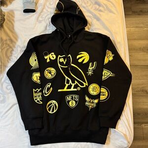 OVO Black and Yellow Logo Hoodie